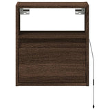 ZNTS TV Wall Cabinet with LED Lights Brown Oak 41x31x45 cm 852325
