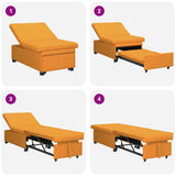 Sofa Bed Dark Yellow 194 x 50 x 82 cm Plywood 42008590