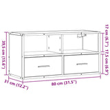 TV Cabinet Black 80x31x39.5 cm Engineered Wood and Metal 848919