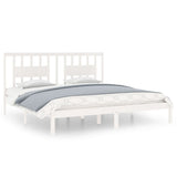 3104084 Bed Frame without Mattress White Solid Wood 200x200 cm