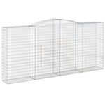 Arched Gabion Baskets 4 pcs 400x50x180/200 cm Galvanised Iron 3147050