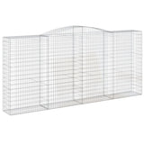Arched Gabion Baskets 4 pcs 400x50x180/200 cm Galvanised Iron 3147050