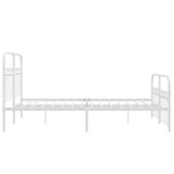 Metal Bed Frame without Mattress with Footboard White 140x200cm 376668