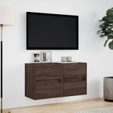TV Wall Cabinets with LED Lights 2 pcs Brown Oak 41x31x45 cm 852284