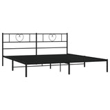 Metal Bed Frame without Mattress with Headboard Black 200x200cm 355470