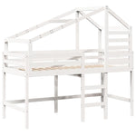 ZNTS Loft Bed with Ladder and Roof without Mattress White 80x200 cm 3281987