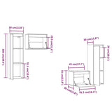 TV Cabinets 4 pcs Grey Solid Wood Pine 3100251