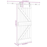 Sliding Door with Hardware Set 85x210 cm Solid Wood Pine 3332647
