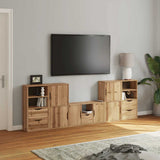 5 Piece TV Units with Storage ODDA Solid Wood Pine 3365382