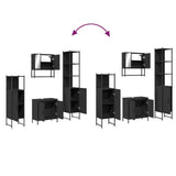 4 Piece Bathroom Furniture Set Black Engineered Wood 3214710