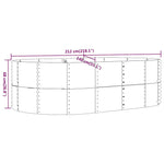 Garden Raised Bed Anthracite 212x140x68 cm Galvanised Steel 319096