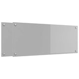 Kitchen Backsplash 2 pcs Light Grey 100 x 40 cm Tempered Glass 3415455