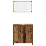 ZNTS 3 Piece Bathroom Furniture Set Old Wood Engineered Wood 3328565