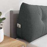 Back Pillow Dark Grey 200 x 24 x 50 cm Fabric 42014587