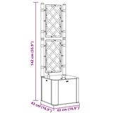 Garden Raised Bed with Trellis and Self Watering System Grey 317577