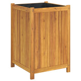Garden Planter with Liner 50x50x75 cm Solid Wood Acacia 366444
