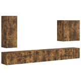 TV Wall Cabinet Set Wall-mounted 6 pcs Smoked Oak 3408948