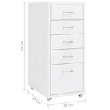 Mobile File Cabinet White 28x41x69 cm Metal 335913