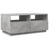 ZNTS Coffee Table with LED Lights Concrete Grey 90x49x40 cm 839836