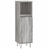 Bathroom Cabinet Grey Sonoma 30x30x100 cm Engineered Wood 831562