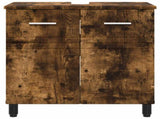 Bathroom Vanity Unit Smoked Oak 60 x 35 x 60 cm Engineered Wood 889410