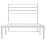 Metal Bed Frame without Mattress with Headboard White 107x203cm 352364