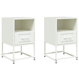 ZNTS Bedside Cabinets 2 pcs White 36x39x60.5 cm Steel 846565