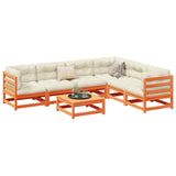 Garden Sofa Set Wax Brown Solid Pine Wood 7 Piece Modular 3299464