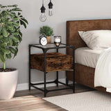Bedside Cabinet Smoked Oak 40x40x55 cm Engineered Wood 846078