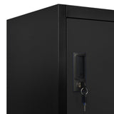 Locker Cabinet Black 90x45x180 cm Steel 339806