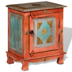 ZNTS Nightstand Solid Mango Wood Orange 243969