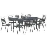 Garden Dining Set 11 pcs Anthracite Powder-coated Steel 3378828