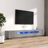 3 Piece TV Cabinet Set with LED Lights Grey Sonoma Engineered Wood 3120174