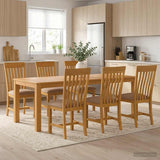 Dining Set 7 pcs Grey Solid Oak Wood 3430392