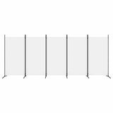 5-Panel Room Divider White 433x180 cm Fabric 350266