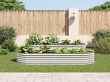 Garden Raised Bed 240x80x44 cm Galvanised Steel Silver 45518