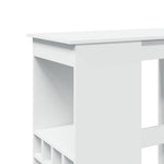 ZNTS Bar Table with Racks White 90x47.5x103.5 cm Engineered Wood 854337