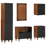 Bathroom Cabinet Set 5 pcs Honey Brown Solid Mango Wood 3310150