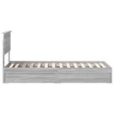 Storage Bed with Drawer Grey Sonoma 75 x 190 cm Engineered Wood 3410852