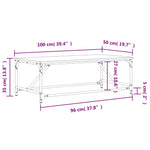 ZNTS Coffee Table Smoked Oak 100x50x35 cm Engineered Wood 835331