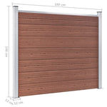 ZNTS Fence Panel Set WPC 872x146 cm Brown 3070454