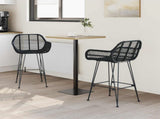 Bar Chair 2 pcs 55 x 52 x 92 cm Rattan and Iron 42011554