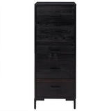 Chest of Drawers Black 42x35x110 cm Solid Pinewood 349928