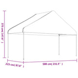 Gazebo with Roof White 6.69x5.88x3.75 m Polyethylene 3155519