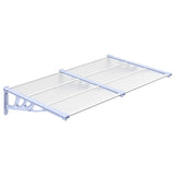 Door Canopy Grey and Transparent 152,5x90 cm Polycarbonate 153691