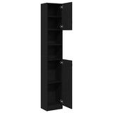 Bathroom Cabinet Black Oak 32x25.5x190 cm Engineered Wood 862015