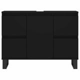 Bathroom Cabinet Black 80x33x60 cm Engineered Wood 831661