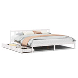 Bed Frame without Mattress White 200x200 cm Solid Wood Pine 3301484