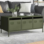 ZNTS Coffee Table Olive Green 101.5x50x43.5 cm Cold-rolled Steel 851272