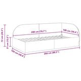 Corner Bed Frame with Headboard Black 100 cm x 200 cm Velvet 42016661
